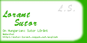 lorant sutor business card